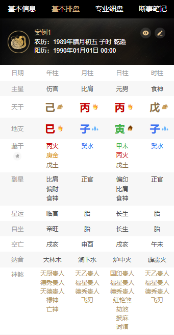 问真排盘应用界面截图